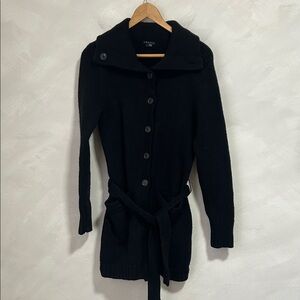 Theory button collar wrap long cardigan, merino cashmere and mohair blend
